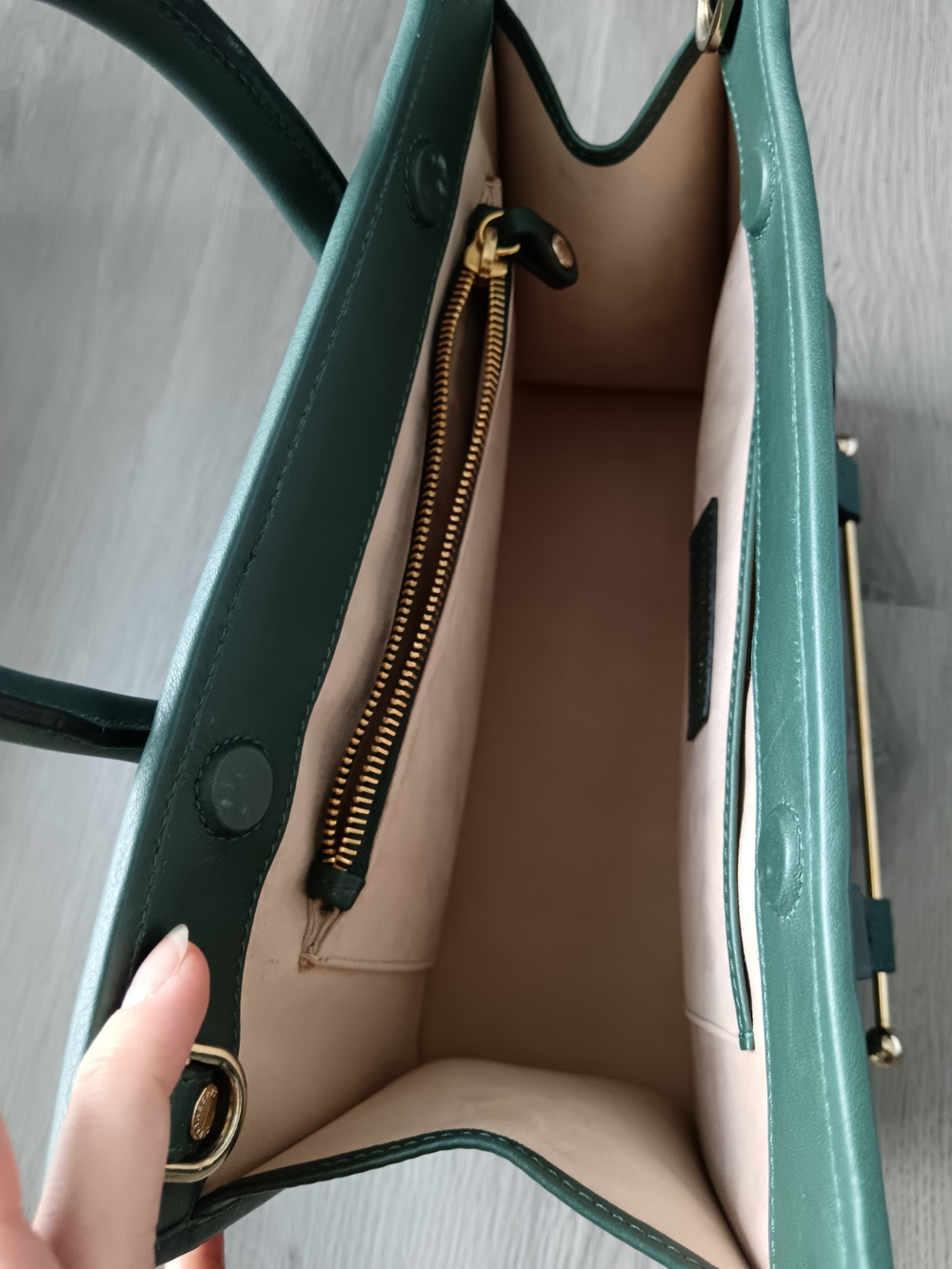Strathberry Bottle Green Midi Tote Bag - Picture 10 of 11